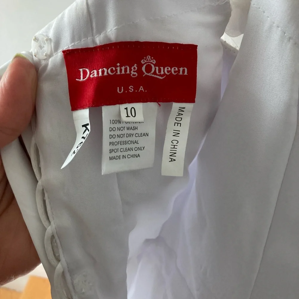 Flower Girl Communion White Dress Dancing Queen size 10 girls